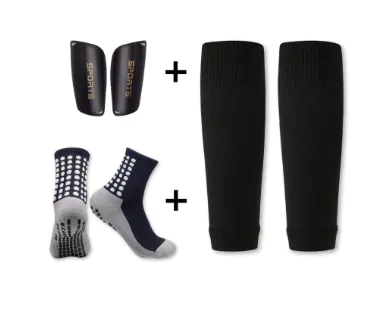 ชุดชุดฟุตบอล - ถุงเท้ากันลื่น + ปลอกขา + สนับแข้งสําหรับเด็กและผู้ใหญ่ (เฟืองฟุตบอล 3 ชิ้น)